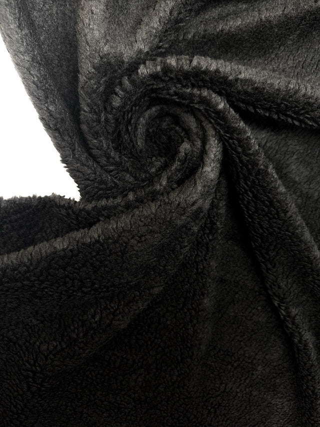 Black Polyester Acrylic Knitted Fabric