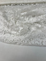 Cotton Lace Mesh Floral White