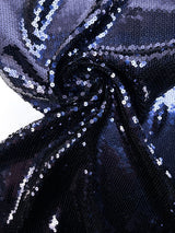 Purple Polyamide Crepe with Sequins