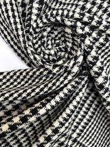Wool Tweed Checked Black White
