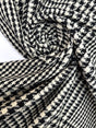 Wool Tweed Checked Black White