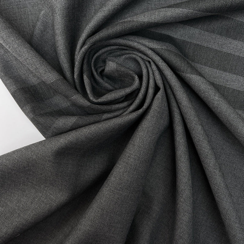 Wool Twill Gray Striped Suiting Fabric