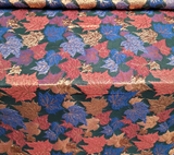 Brocade Jacquard Gold Metallic Maple Leaves