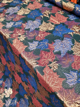 Brocade Jacquard Gold Metallic Maple Leaves
