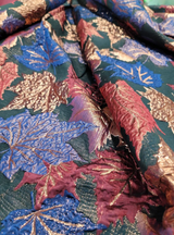Brocade Jacquard Gold Metallic Maple Leaves