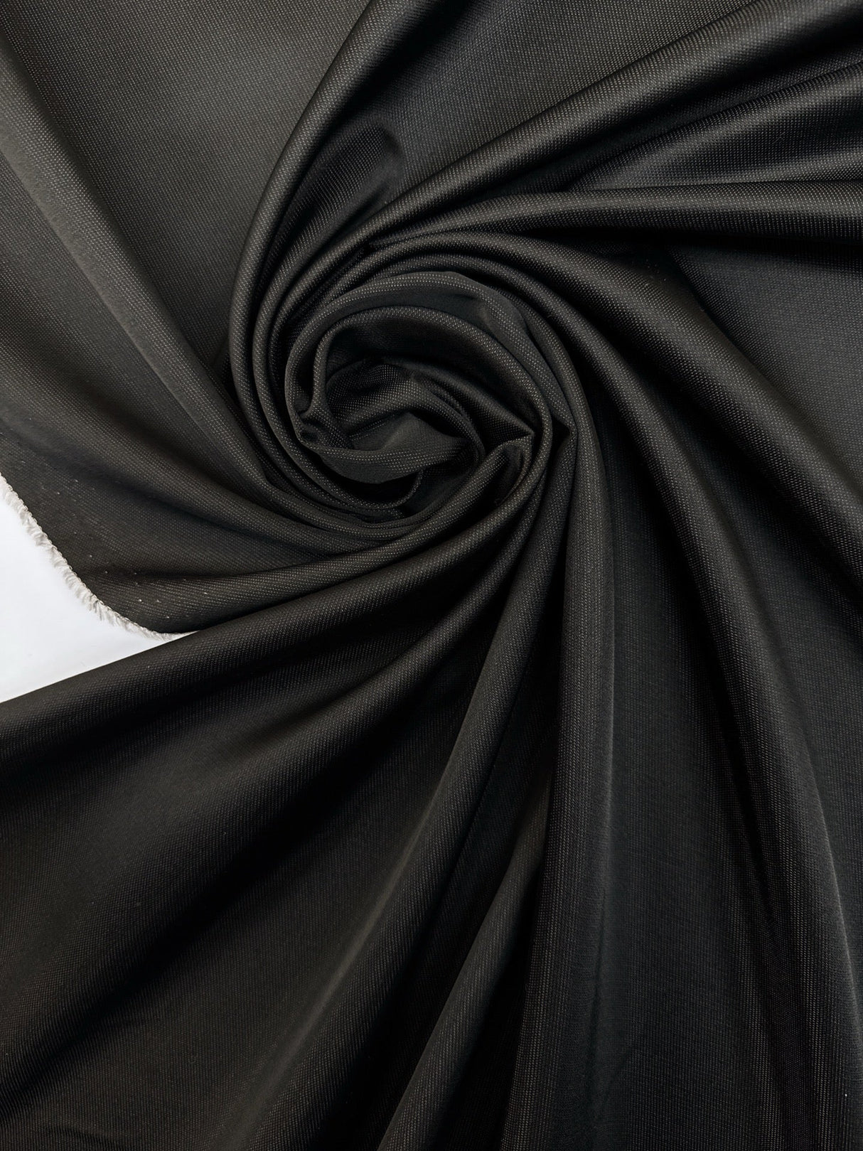 Black Twill Blend Suit Fabric