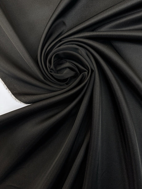 Black Twill Blend Suit Fabric
