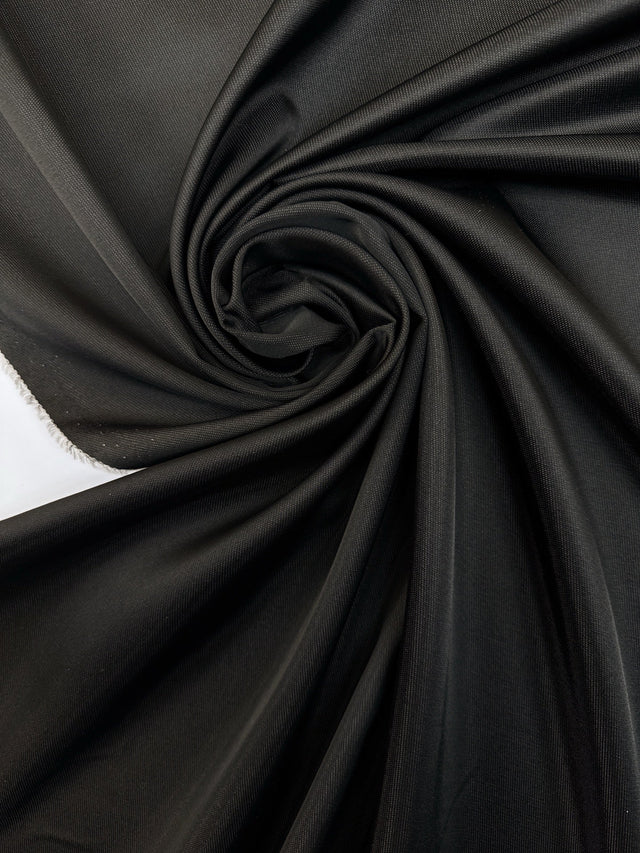 Black Twill Blend Suit Fabric