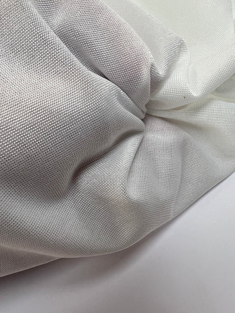White Polyester Elastane Knitted Fabric