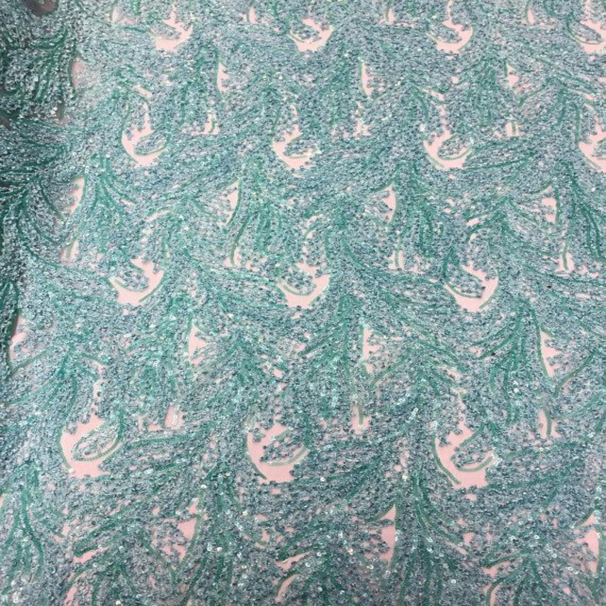 Floral Sequin Lace Fabric 52" Wide Polyester
