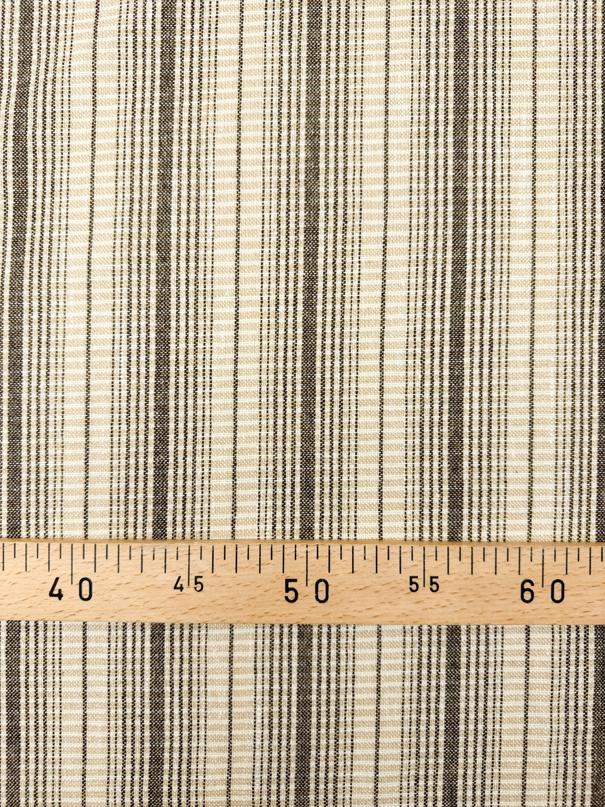 Wool Cotton Striped Fabric