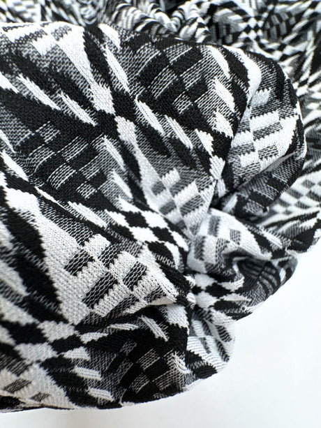 Polyamide Elastane Jacquard Knit Black White