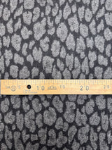 Wool Cotton Polyamide Double Weave Animal Print Gray Black