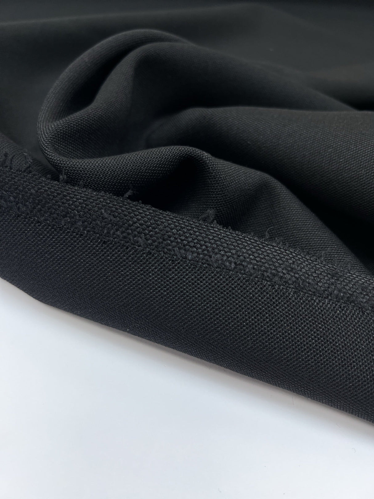 Black Wool Woven Fabric