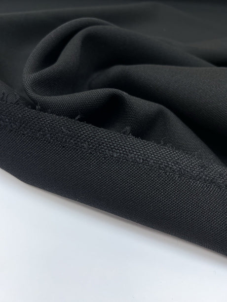 Black Wool Woven Fabric