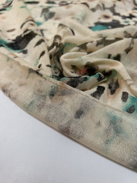 Cotton Knit Printed Brown Beige