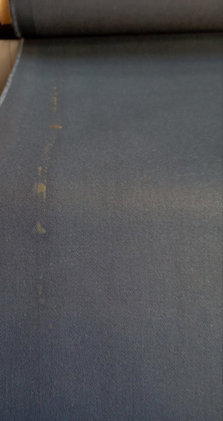 Blue Cotton Elastane Twill Suit Fabric