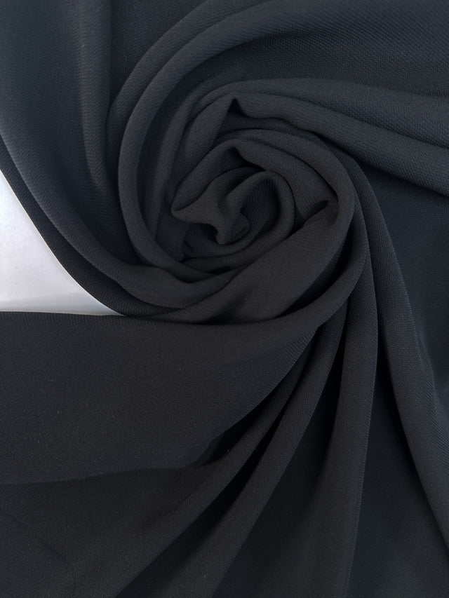 Black Polyester Crepe