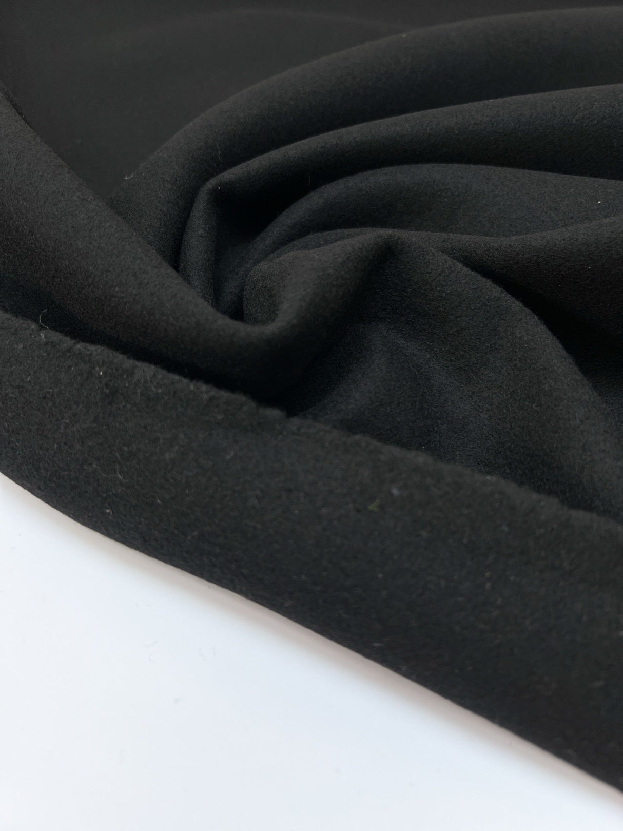 Black Wool Bonded Wool Fabric