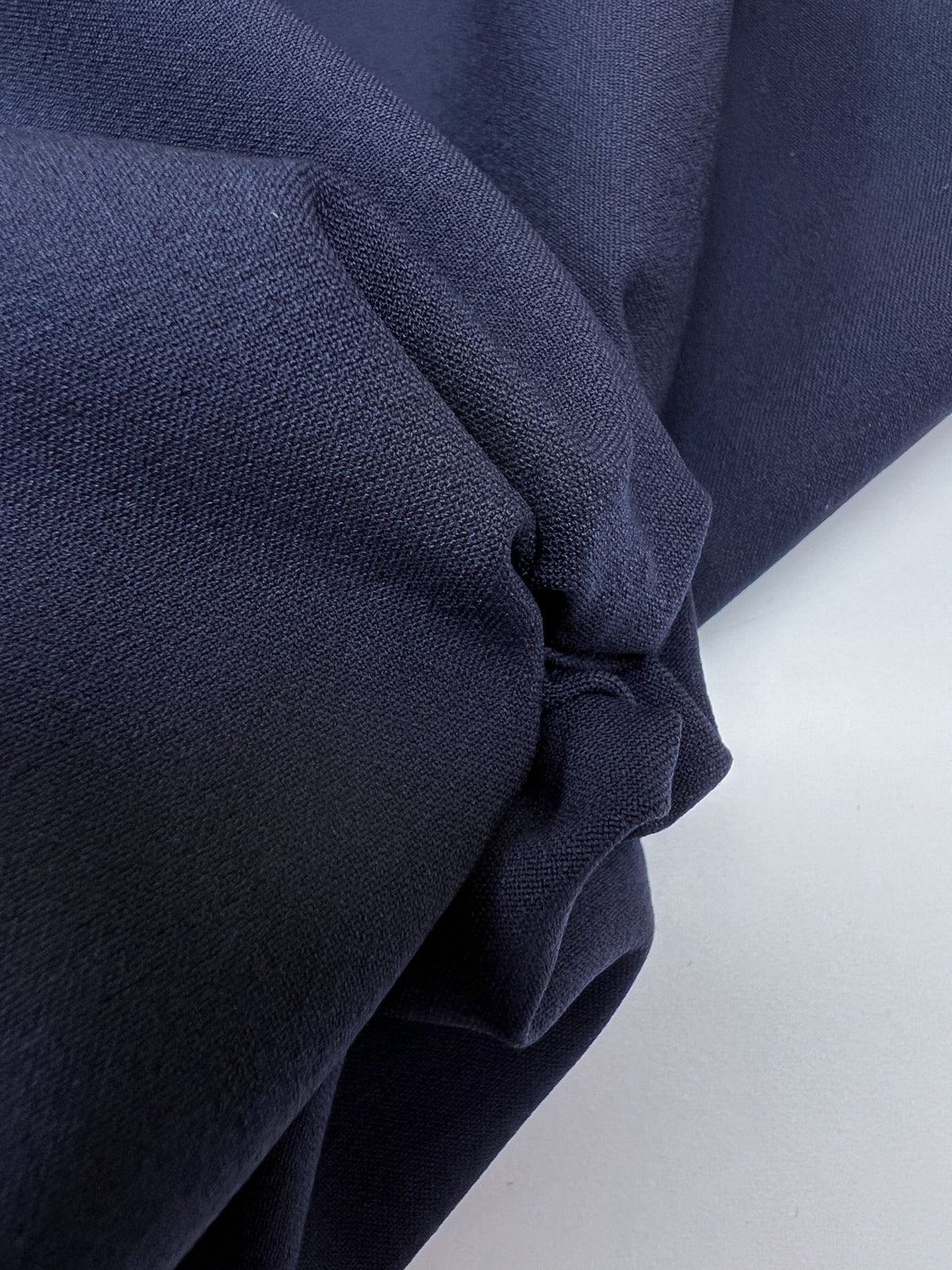Blue Polyester Viscose Elastane Crepe