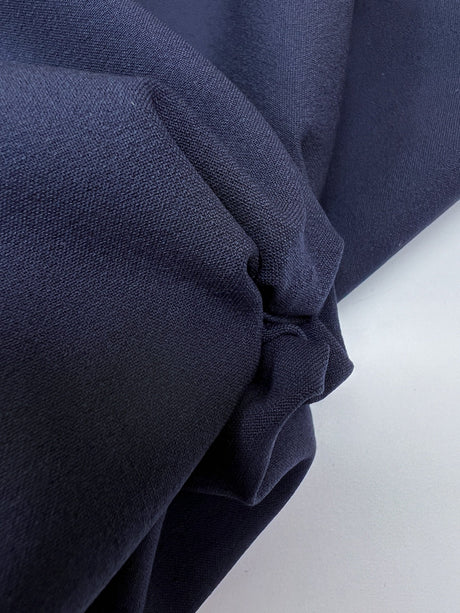 Blue Polyester Viscose Elastane Crepe