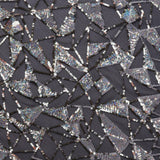 Stretch Mesh Sequin Fabric Black Silver