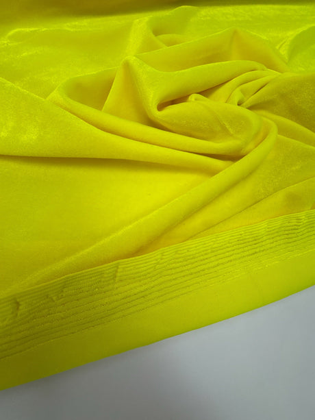 Yellow Polyester Elastane Velour