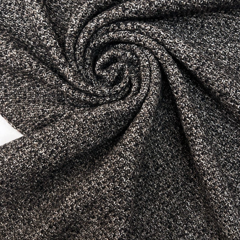 Wool Blend Knitted Coat Fabric Gray Beige Black