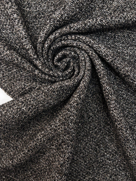 Wool Blend Knitted Coat Fabric Gray Beige Black