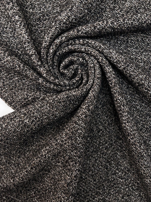 Wool Blend Knitted Coat Fabric Gray Beige Black