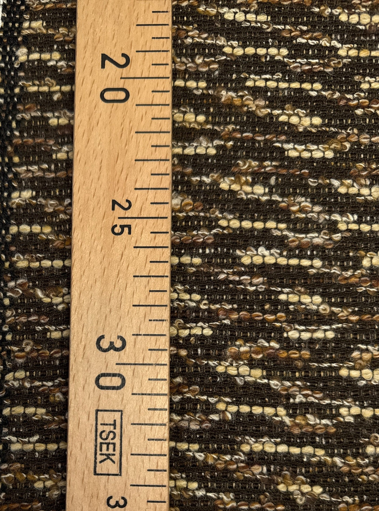 Wool Cotton Viscose Tweed Brown Beige
