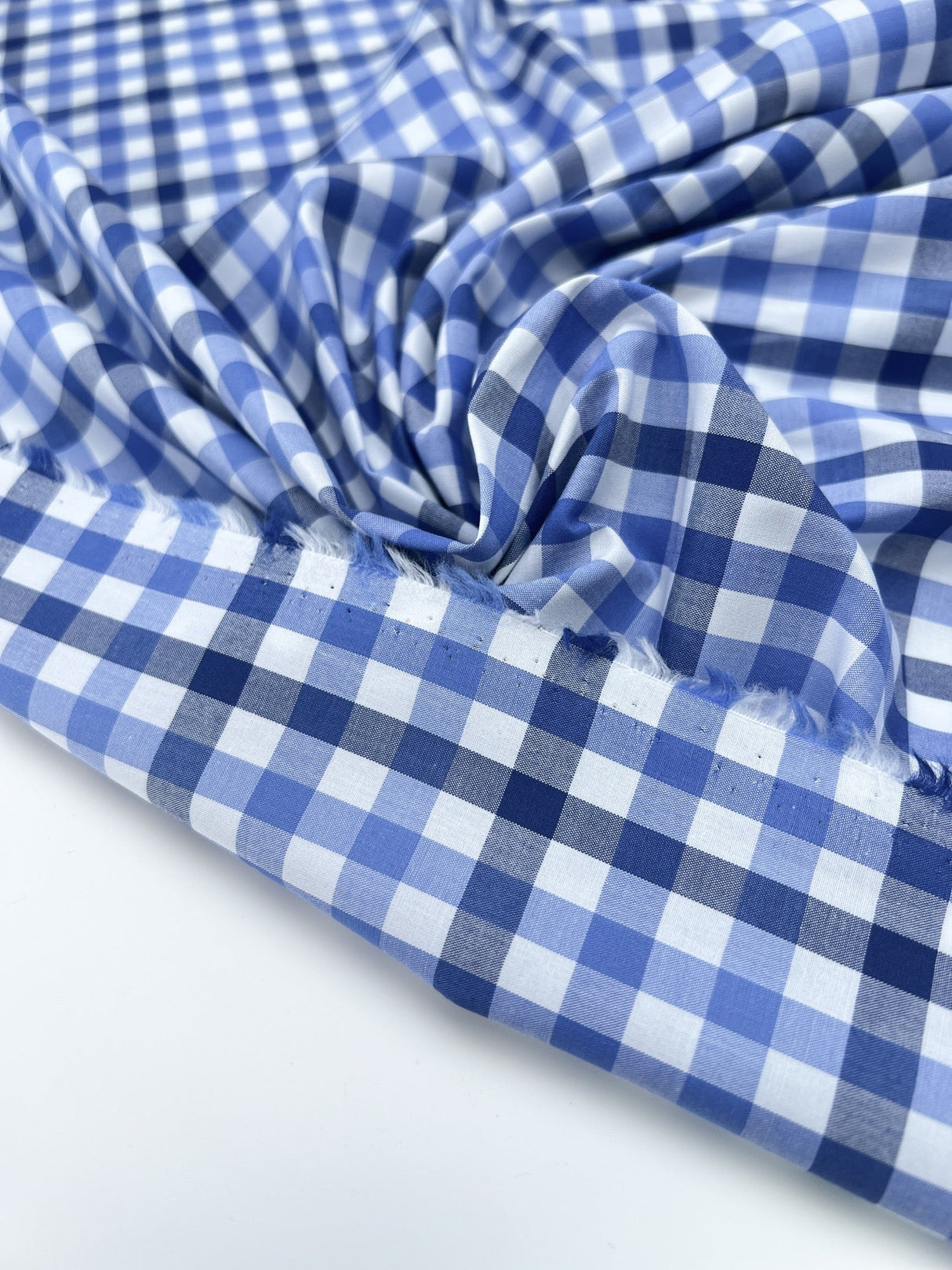 Cotton Poplin Checked Blue