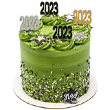 Graduation cupcake ring toppers SILVER Grad hats - 12 Silver count (Copy)