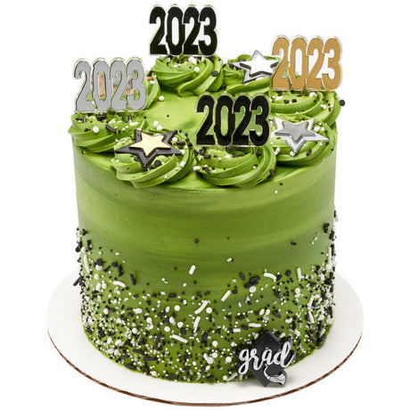 Graduation cupcake ring toppers SILVER Grad hats - 12 Silver count (Copy)