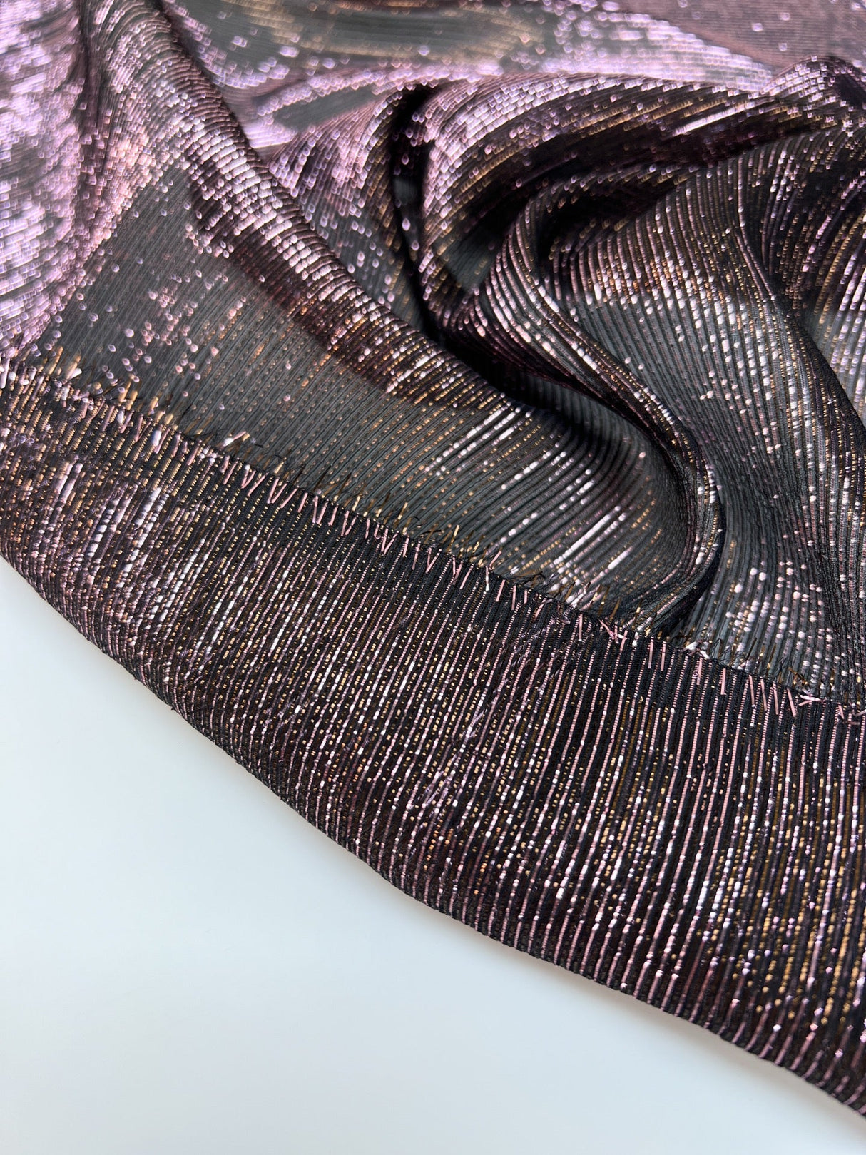 Silk Lurex Fabric Black Pink