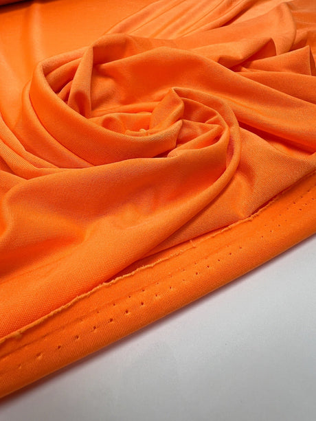 Orange Polyester Elastane Knitted Fabric