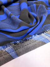 Polyester Twill Printed Blue Black