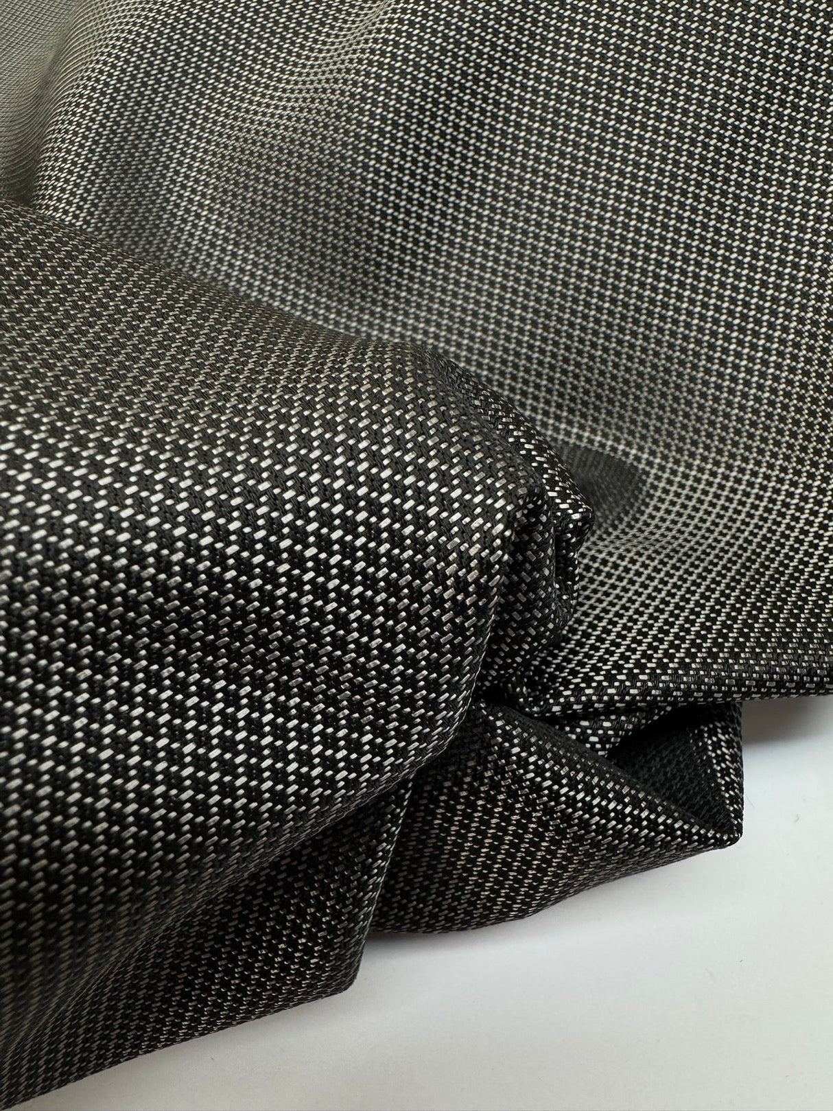 Wool Jacquard Fabric Silver Black