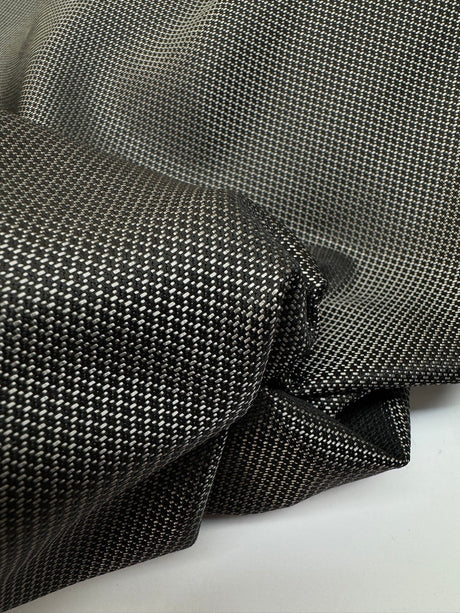 Wool Jacquard Fabric Silver Black