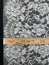 Viscose Lace Mesh Floral White Beige