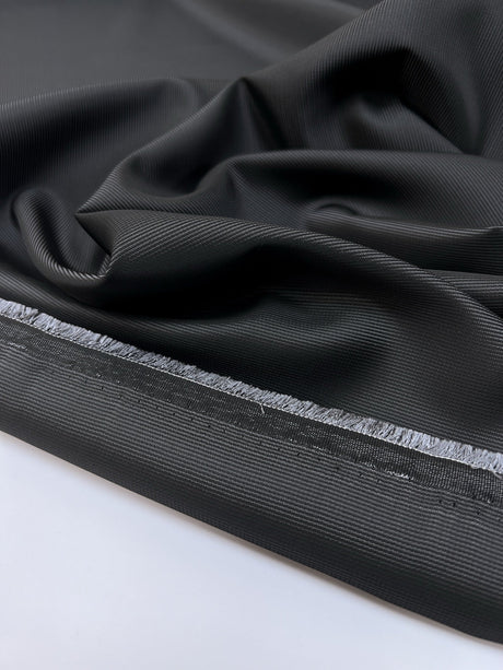 Jacquard Fabric Gray Black Striped