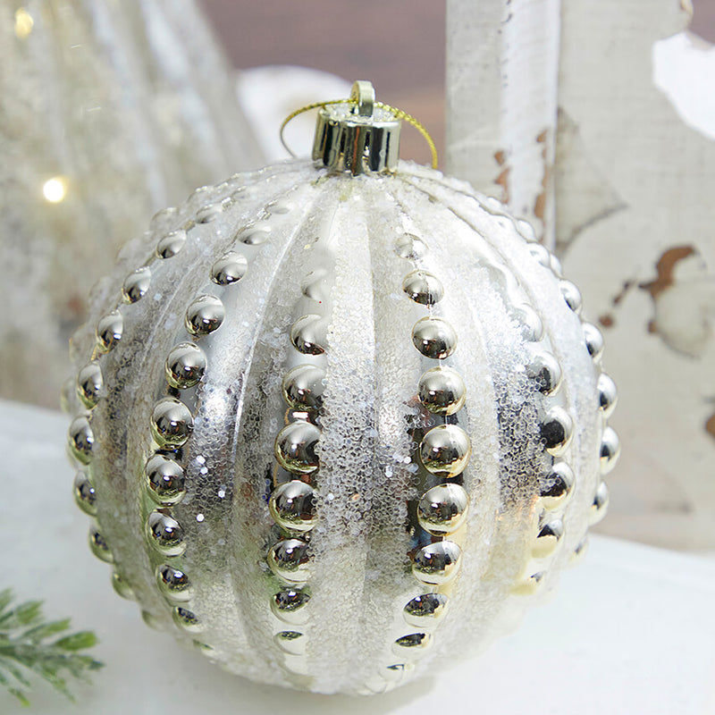 10cm Bead Stripe Ball Ornament