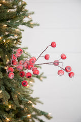 26” Beaded Crabapple Spray – Red Festive Holiday Decorative Stem