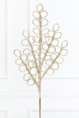 28" Champagne Beaded Glitter Loop Spray