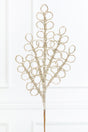 28" Champagne Beaded Glitter Loop Spray