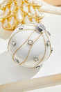 4" Glass Beaded Pearls Ball Ornament