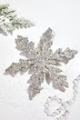 12" Platinum Sequin & Pearl Snowflake