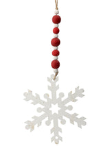 9 Inch Wood Bead MDF Snowflake Drop Ornament Decorative Christmas Hanging Ornament