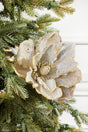 24" x 10" Micro Beaded/Sequins Magnolia Stem - Platinum