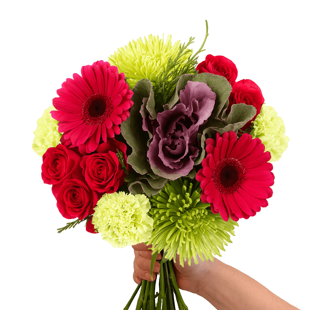 Christmas Snow Flakes Bouquets White Green Holiday Flower Arrangement Winter Festive Floral Bundle